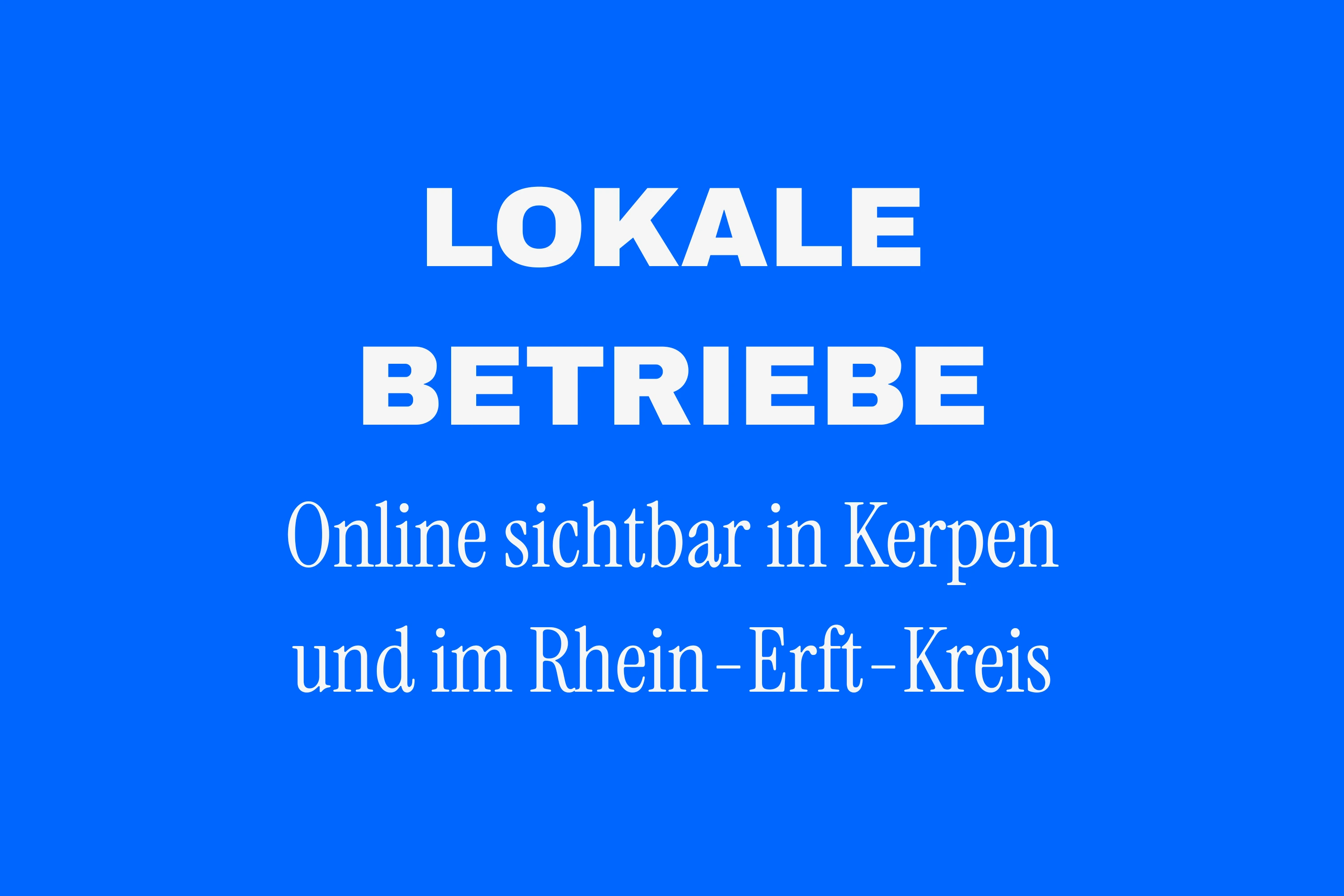 Vorschaubild zum Klartext-Artikel Online sichtbar in Kerpen