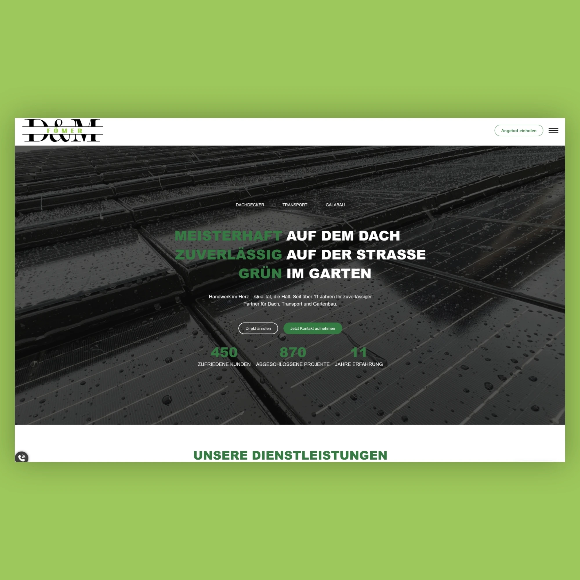 Screenshot der Foemer-Webseite, Ansicht 1