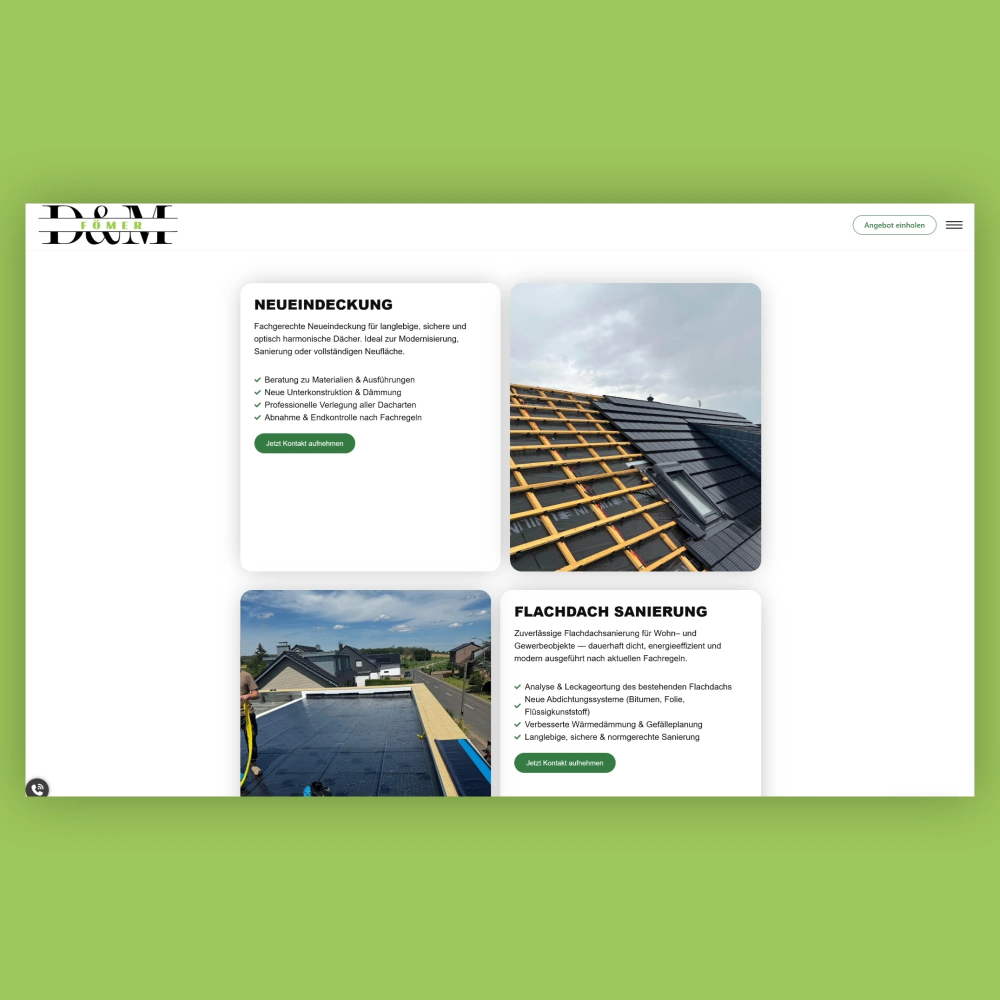 Screenshot der Foemer-Webseite, Ansicht 2
