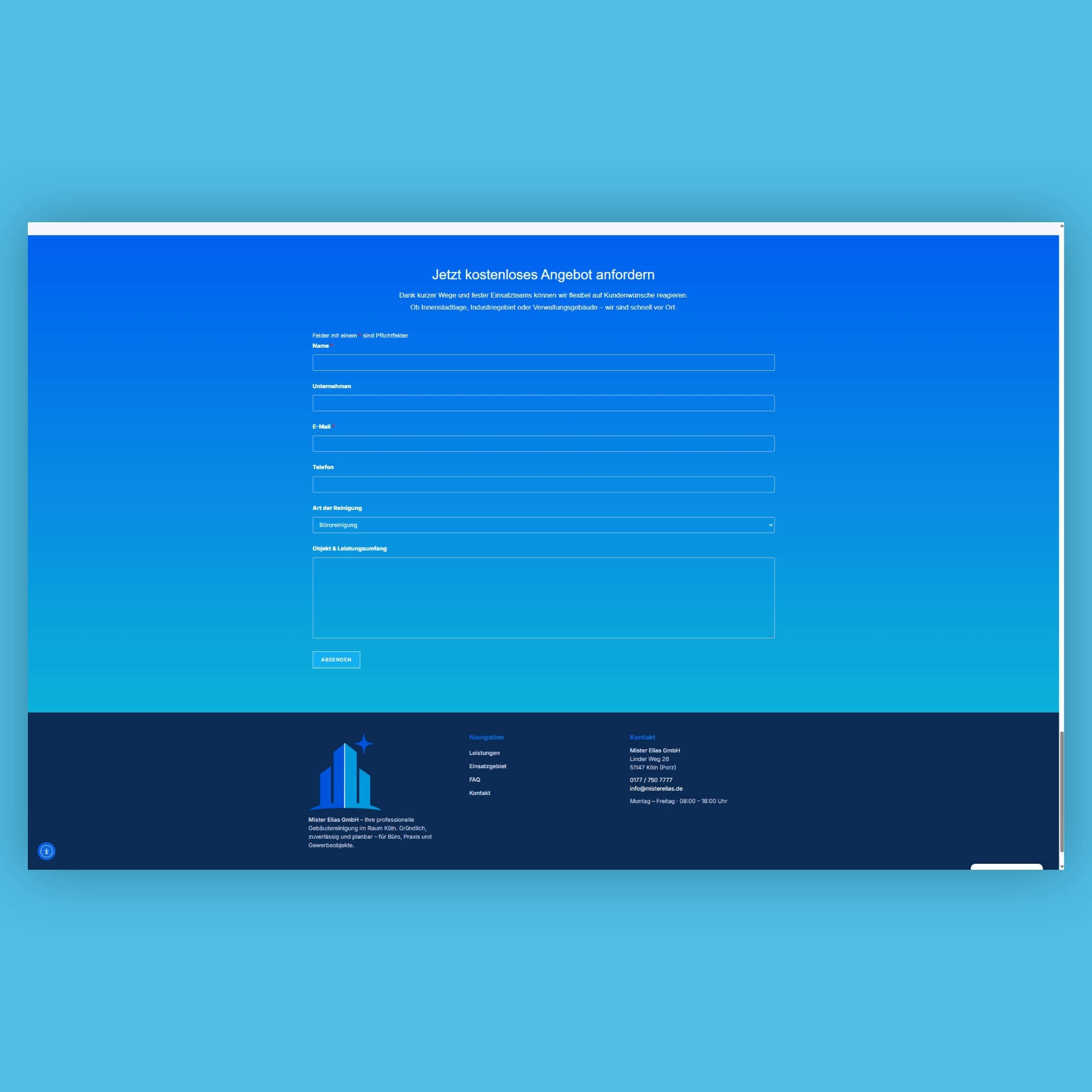 Screenshot der Mister-Elias-Webseite, Ansicht 4