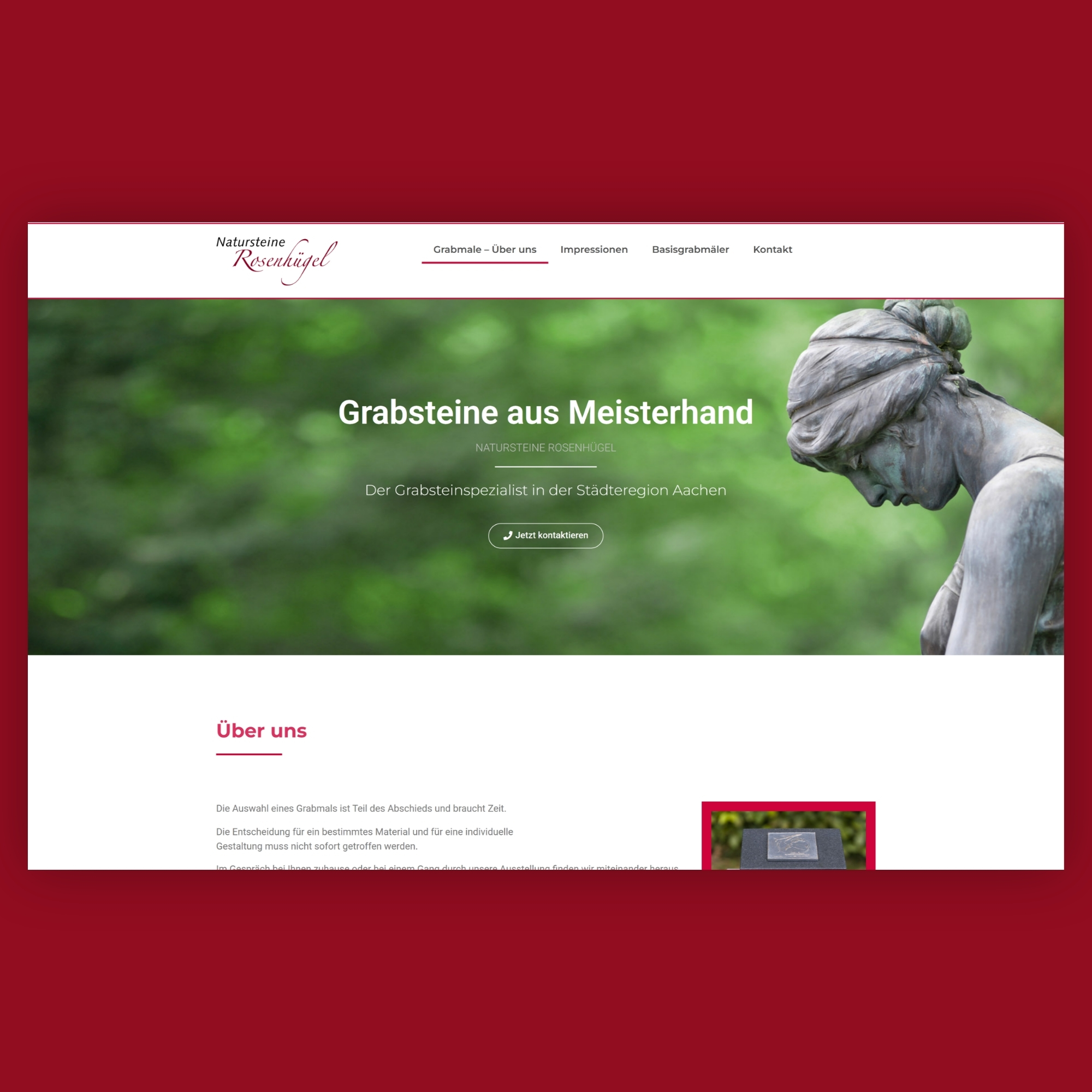 Hero Section vor dem Redesign